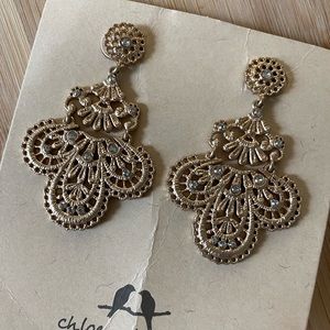 Chloe & Isabel Queens Lace Gold Earrings NEW